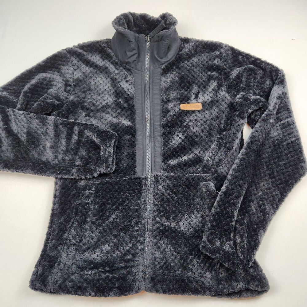 Columbia Fire Side II Sherpa Fleece Jacket Womens XS Black Full-Zip NWT Soft